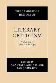 A. Minnis, I. Johnson (éd.), The Cambridge History of Literary Criticism. Vol. 2: The Middle Ages