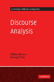 Discourse Analysis : Discourse analysis : 