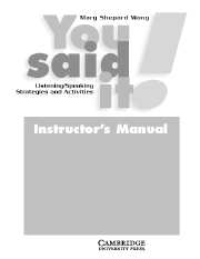You Said It! Instructor's Manual