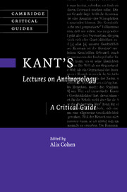 Kant's Lectures on Anthropology: A Critical Guide Book Cover