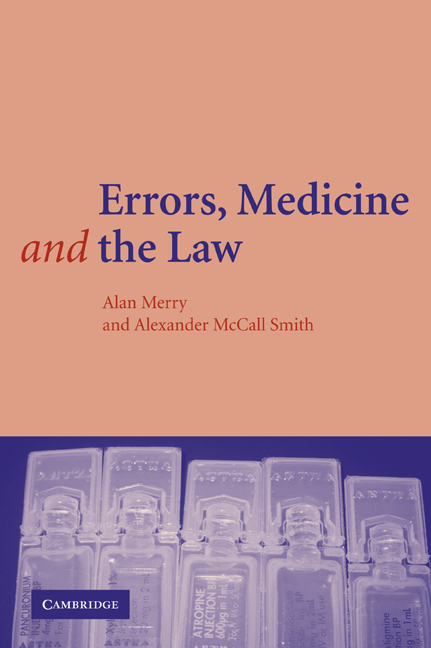 Errors Medicine and the Law