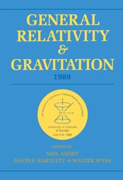 General Relativity and Gravitation, 1989