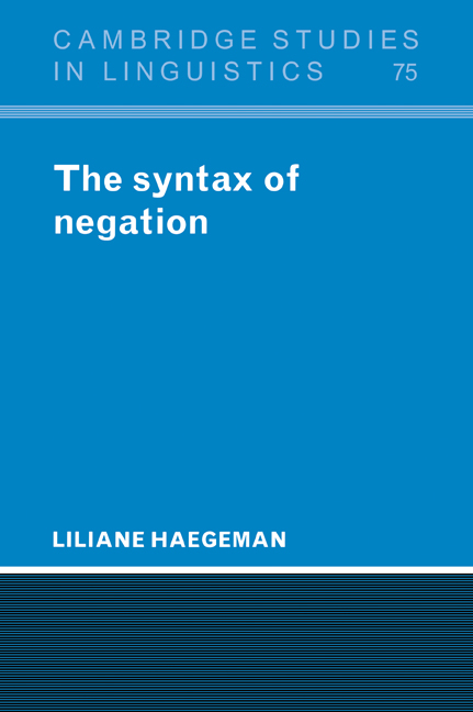 The Syntax of Negation