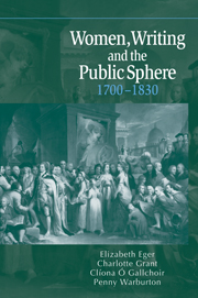 Women, Writing and the Public Sphere, 1700–1830