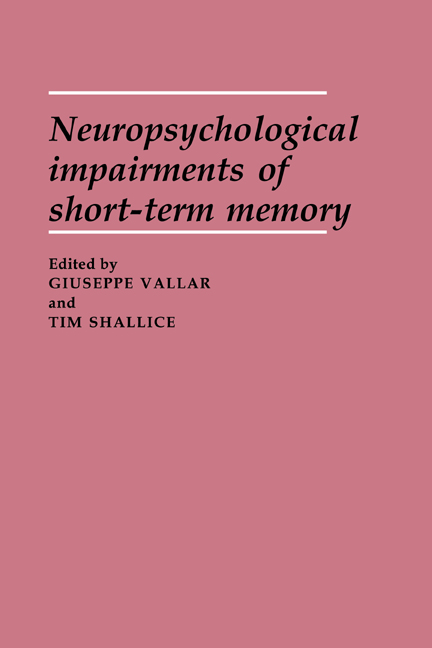 Neuropsychological Impairments of Short-Term Memory