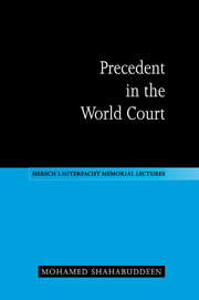 Precedent in the World Court