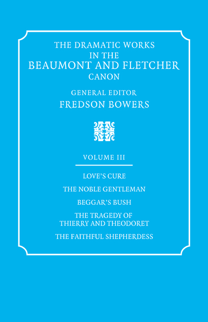 The Dramatic Works in the Beaumont and Fletcher Canon