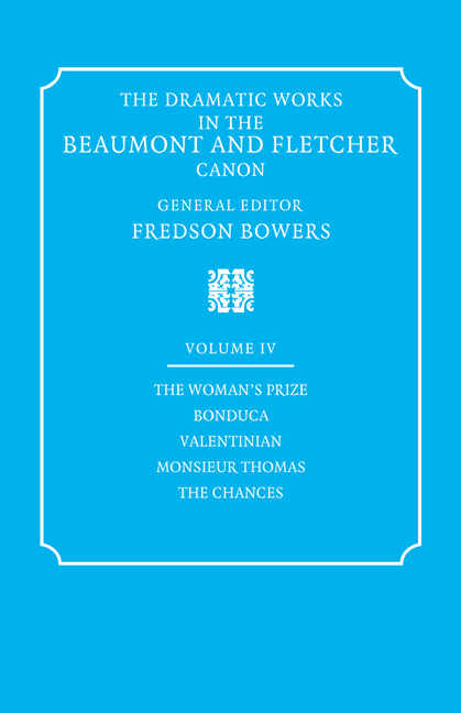 The Dramatic Works in the Beaumont and Fletcher Canon