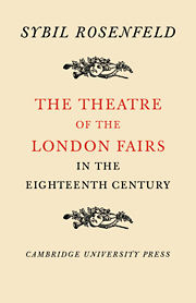 The Theatre of the London Fairs in the Eighteenth Century
