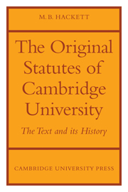 The Orignal Statutes of Cambridge University