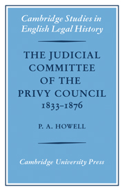 The Judicial Committee of the Privy Council 1833–1876