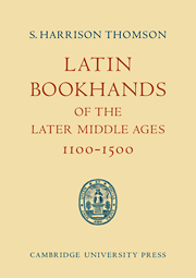 Latin Bookhands of the Later Middle Ages 1100–1500