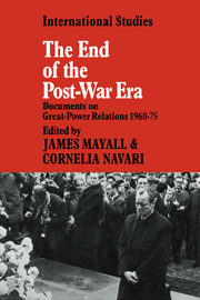 The End of the Post-War Era