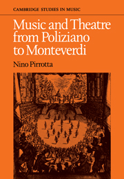 Music and Theatre from Poliziano to Monteverdi