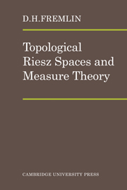 Topological Riesz Spaces and Measure Theory