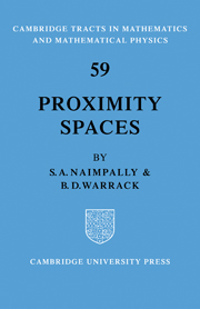 Proximity Spaces