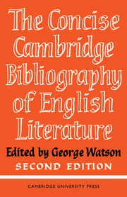 The Concise Cambridge Bibliography of English Literature, 600–1950