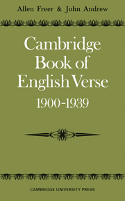 Cambridge Book of English Verse 1900–1939