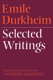 Emile Durkheim: Selected Writings