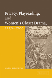 Privacy, Playreading, and Women's Closet Drama, 1550–1700