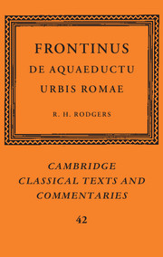 Frontinus: De Aquaeductu Urbis Romae