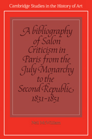 A Bibliography of Salon Criticism in Paris from the July Monarchy to the Second Republic, 1831–1851
