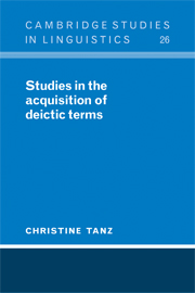 Studies in the Acquisition of Deictic Terms