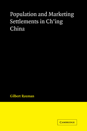 Population and Marketing Settlements in Ch'ing China