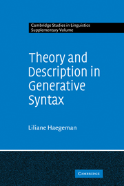 Theory and Description in Generative Syntax