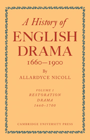 History of English Drama, 1660–1900