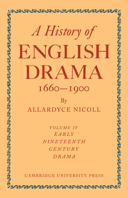 A History of English Drama 1660-1900