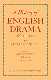 A History of English Drama 1660–1900