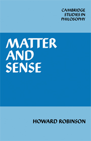 Matter and Sense