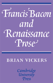 Francis Bacon and Renaissance Prose