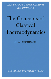 The Concepts of Classical Thermodynamics