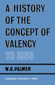 A History of the Concept of Valency to 1930