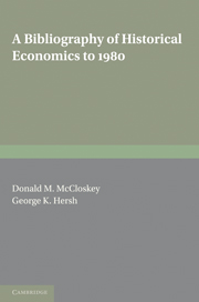 A Bibliography of Historical Economics to 1980