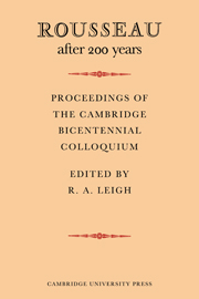 Rousseau after 200 Years: Proceedings of the Cambridge Bicentennial Colloquium