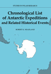Chronological List of Antarctic Expeditions and Related Historical Events