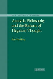 Analytic Philosophy and the Return of Hegelian Thought