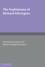 The Sophismata of Richard Kilvington