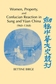 Women, Property, and Confucian Reaction in Sung and Yüan China (960–1368)