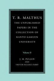 T. R. Malthus: The Unpublished Papers in the Collection of Kanto Gakuen University