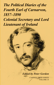 The Political Diaries of the Fourth Earl of Carnarvon, 1857–1890