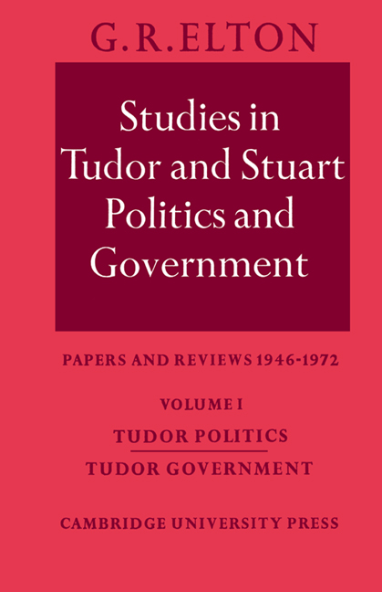 Studies in Tudor and Stuart Politics and Government