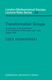 Transformation Groups