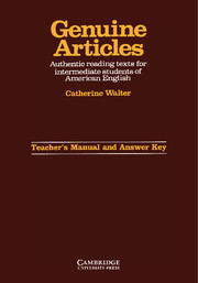 Genuine Articles Teacher's manual with key