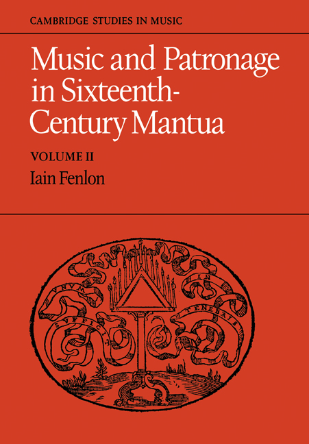 Music and Patronage in Sixteenth-Century Mantua