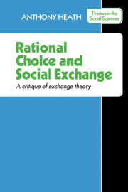 Rational Choice and Social Exchange