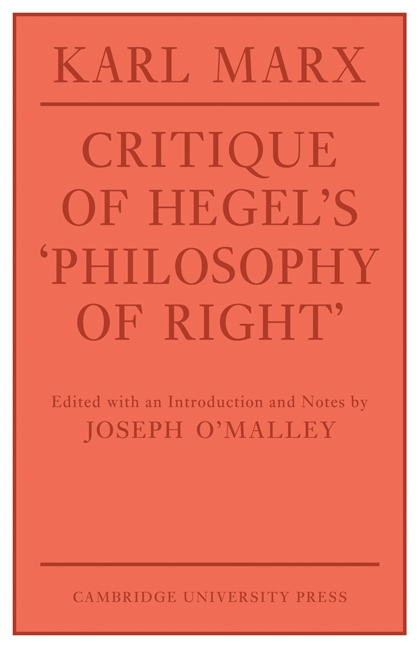 Critique of Hegel's 'Philosophy Of Right'